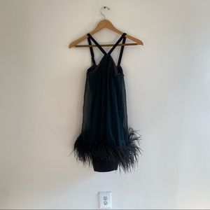 Vintage from 1950s morphew short feather dress